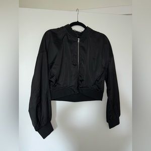 Zara black thin bomber jacket Size S